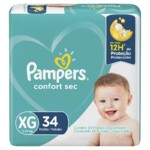Fralda Desc.pampers Confort Sec Meg 34un Xg
