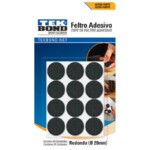 Feltro Redondo Tekbond 24un Preto 20mm