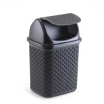 Lixeira de Pia C/tampa Rattan 4,5lt Preta