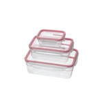 Conj.3 Potes Plasticos Sanremo Un Rosa