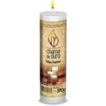 Vela Votiva Chama de Ouro 190g Branca Premium