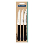 Jg.facas Inox Tramontina 3pcs Preta