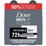 Desod.roll-on Dove 2x50ml 50%desc Men+care Invis.
