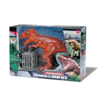 Dinossauro T-rex Orange Toys 32,5cm C/jaula+filhot