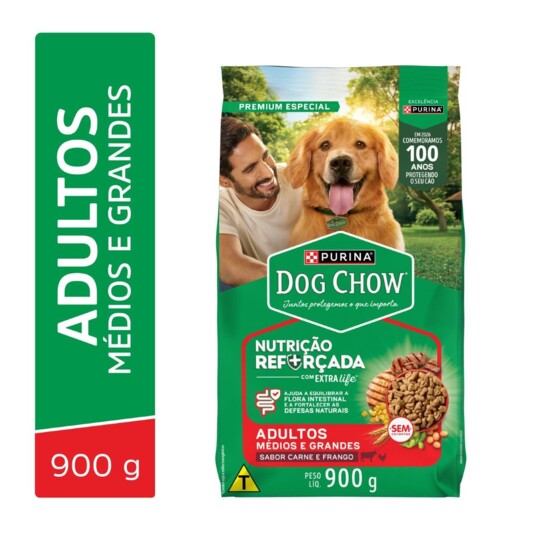 Racao P/caes Dog Chow 900g Ad.med.grande