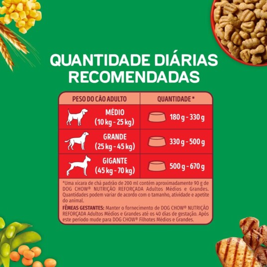 Racao P/caes Dog Chow 900g Ad.med.grande