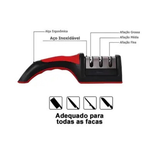 Amolador/afiador Facas Home Land Un 3 Afiacoes Pro