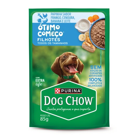 Papinha P/caes Dog Chow 85g Filh.fgo.leite