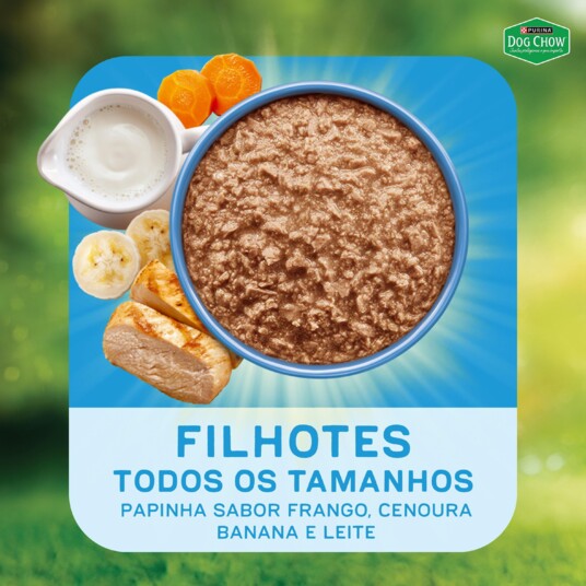 Papinha P/caes Dog Chow 85g Filh.fgo.leite