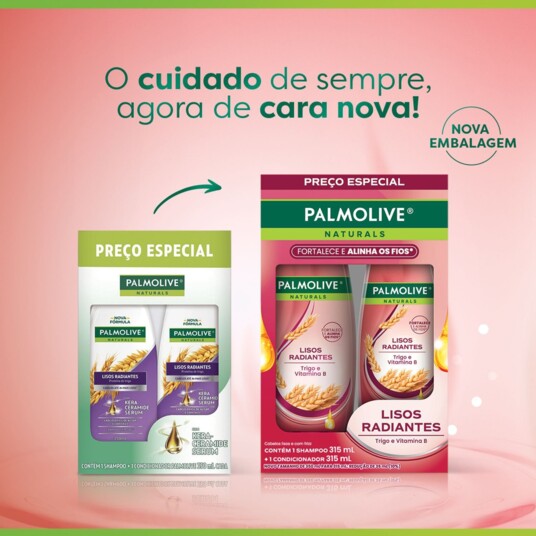 Kit Sh.+cond.palmolive 2x315ml Lisos Radiantes
