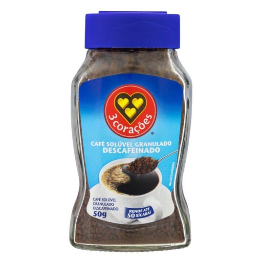 Cafe Descaf.soluvel 3 Coracoes 50g Vidro