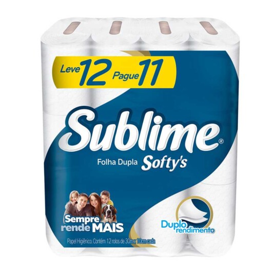 Papel Hig.f.dupla Sublime 30m Softys X12