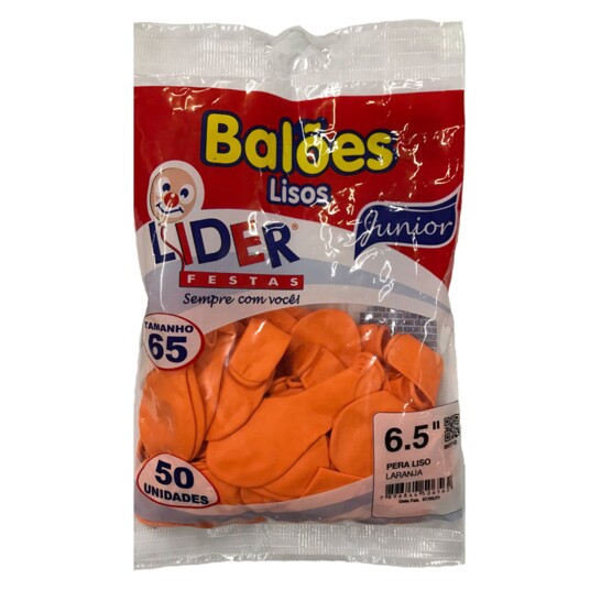 Balao Liso Lider 50un Laranja