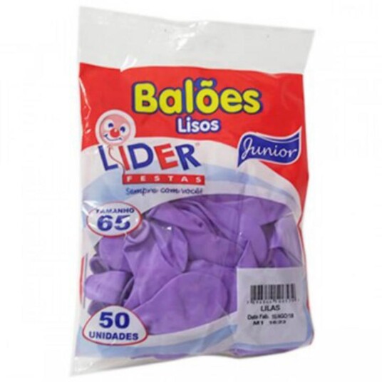 Balao Liso Lider 50un Lilas