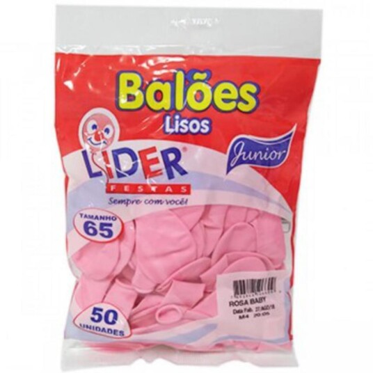 Balao Liso Lider 50un Pink