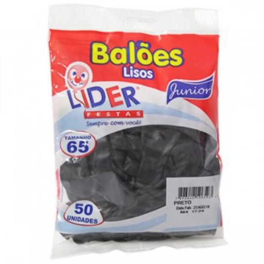 Balao Liso Lider 50un Preto