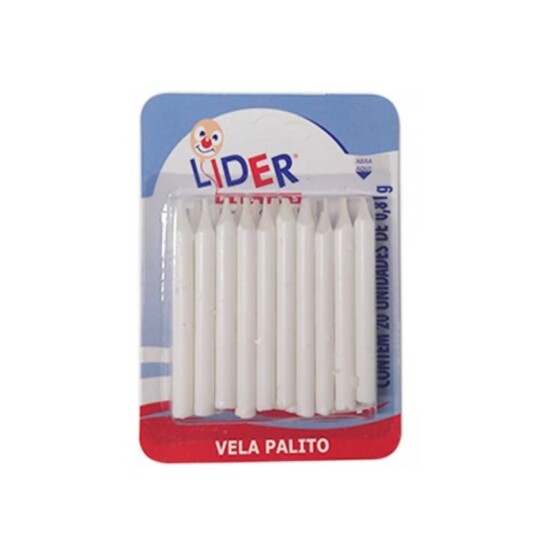 Vela Lider 20un Palito Branca