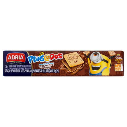 Biscoito Plugados Adria 130g Choco.quadrado