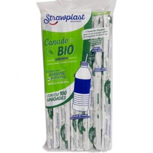 Canudo Bio. Strawplast 100un Sa. de Pa. 5mm