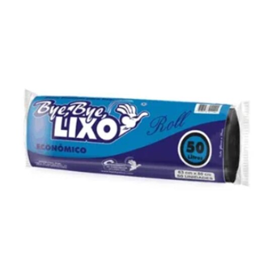 Saco de Lixo Roll Bye Bye 50l Preto