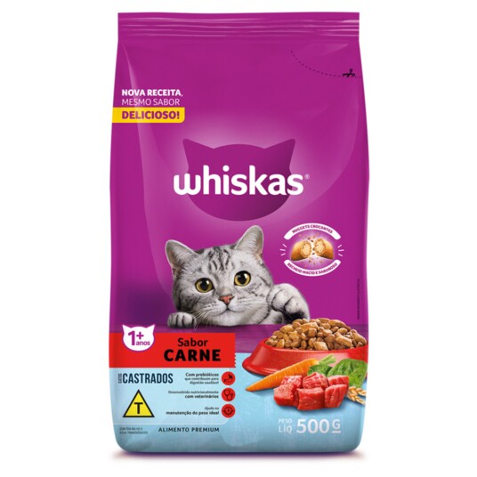 Racao Whiskas 500g Gato Castrado