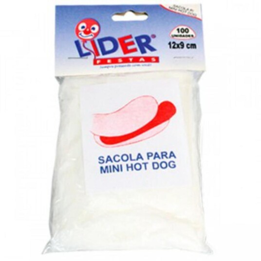 Saco Mini Hot Dog Lider 100un 11x09