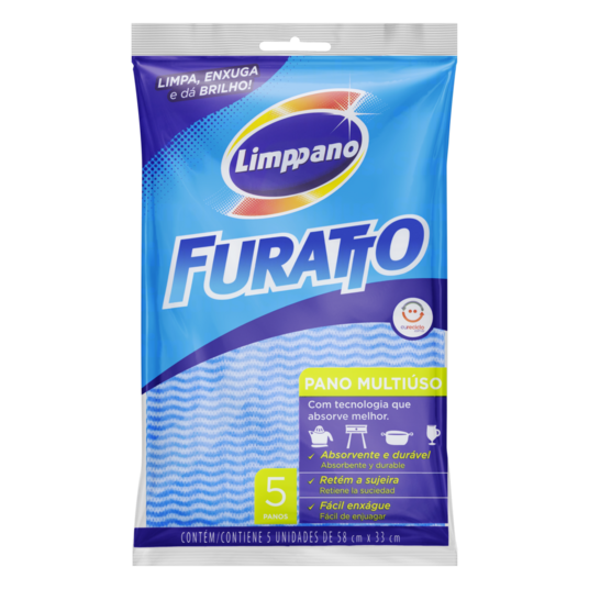 Pano Furatto Limppano 5un Azul