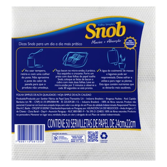 Guardanapo Snob 50un 24x22cm