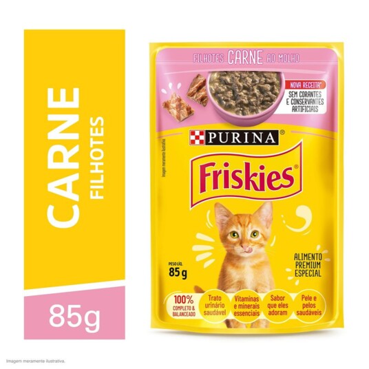Racao P/gatos Friskies 85g Filhotes Carne