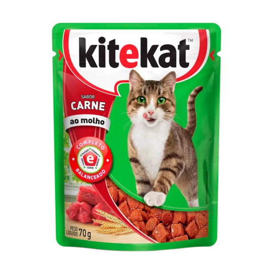 Racao P/gatos Kitekat 70g Carne Ao Molho