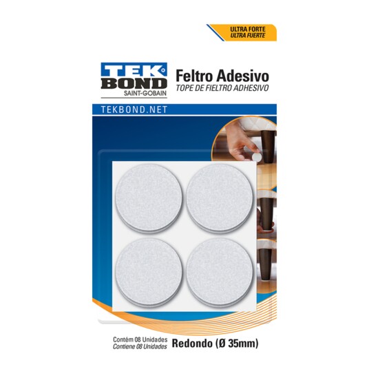 Feltro Redondo Tekbond 8un Branco 35mm