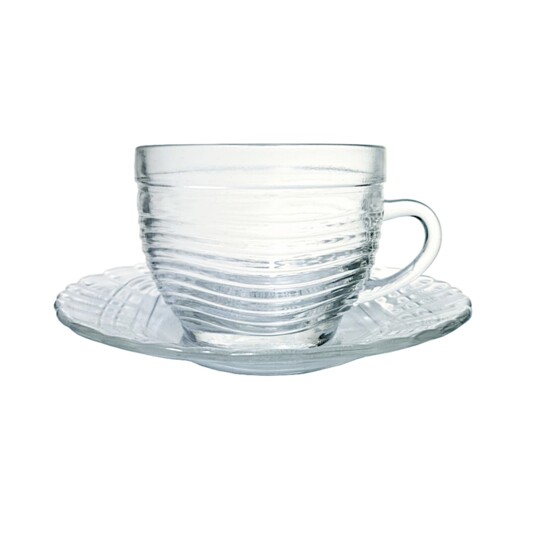Xicara de Cha Wheaton 300ml C/pires Cristal