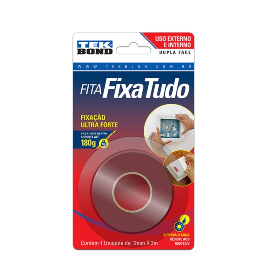 Fita Adesiva Dupla Face Tekbond Un Ext. 12mm X 2m