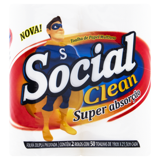 Papel Toalha Social Clean 2 Rolos