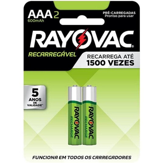Pilha Rayovac 2un Recarreg. Aaa