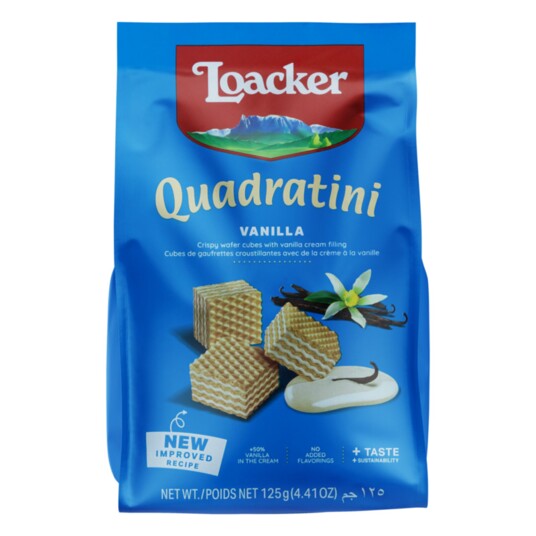 Biscoito Loacker Quadratini 125g Baunilha
