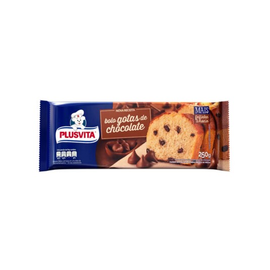 Bolo Plusvita 250g Gotas Chocolate