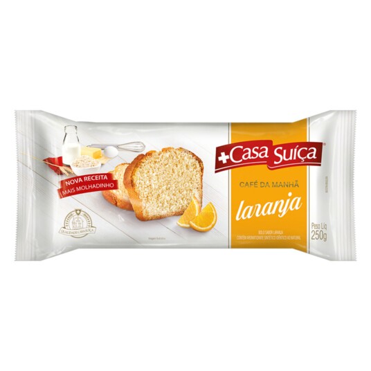 Bolo Cafe da Manha Casa Suica 250g Laranja