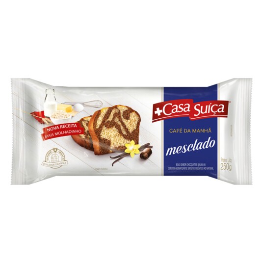Bolo Cafe da Manha Casa Suica 250g Mesclado