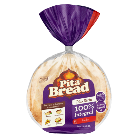 Pao Sirio Pita Bread 320g 63,3% Integral