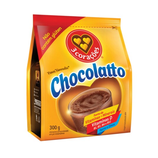 Achocolatado em Po 3 Coracoes 300g Chocolatto Ref