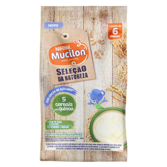 Mingau Mucilon 180g 5 Cereais/quin.