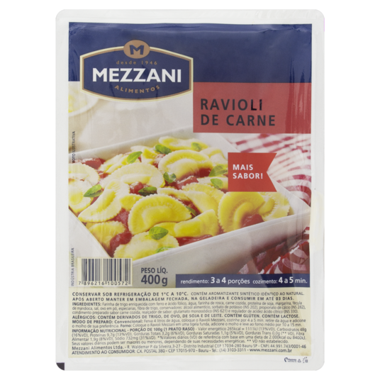 Ravioli Mezzani 400g Carne