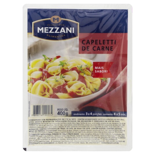 Capeletti Mezzani 400g Carne