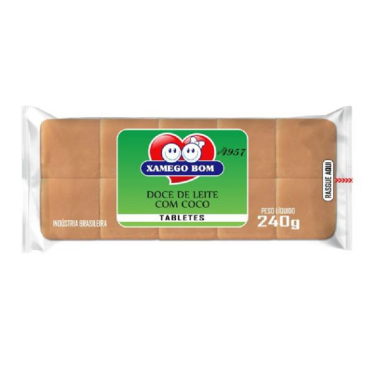 Doce de Leite Xamego Bom 240g C/coco Tablete