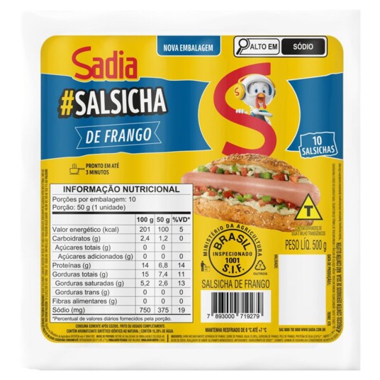 Salsicha Sadia 500g Frango
