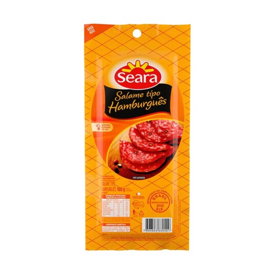 Salame Seara Gourmet 100g Hamburgues Fat