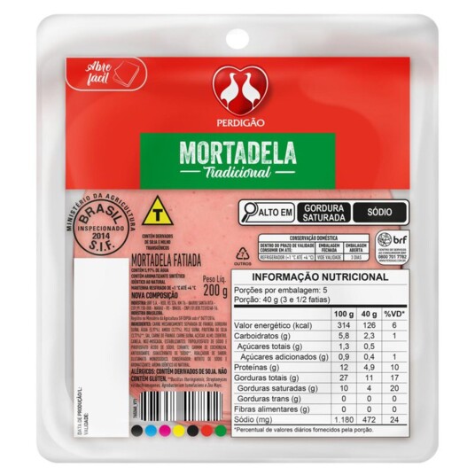 Mortadela Perdigao 200g Bolognella Fat.