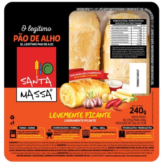 Pao de Alho Santa Massa 240g Picante