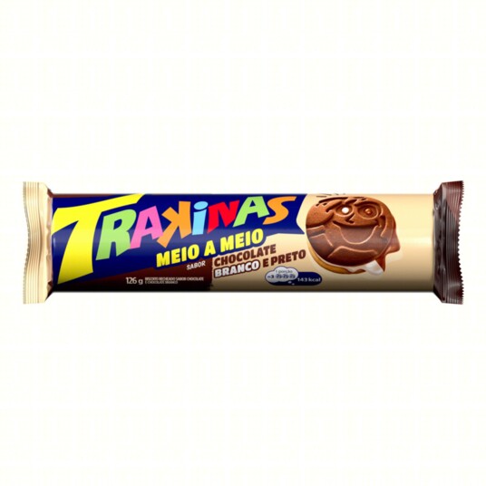 Biscoito Rech.trakinas 126g Choc.c/choc.bra